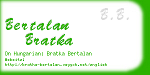 bertalan bratka business card